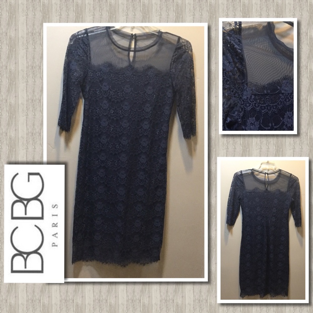 BCBG LILLIAN BLUE LACE DRESS